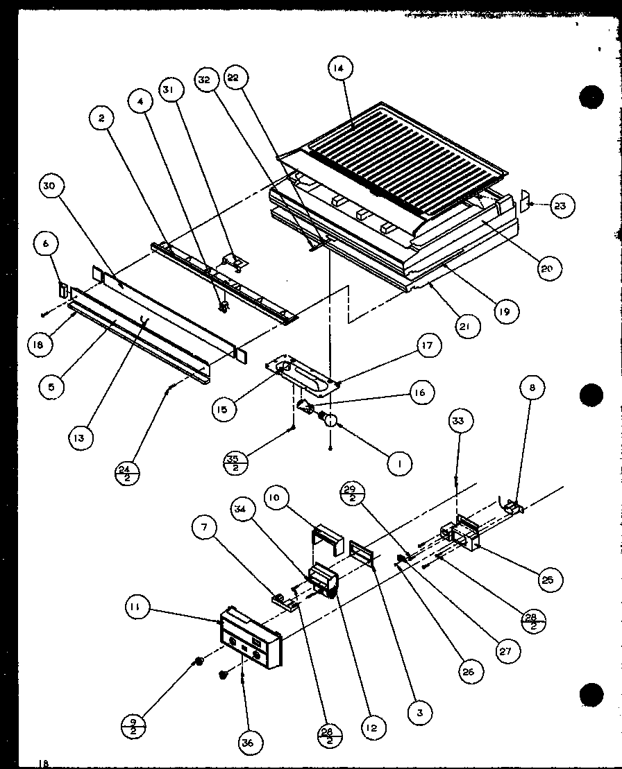 Amana TZ18Q2G-P1156103WG divider block and controls diagram
