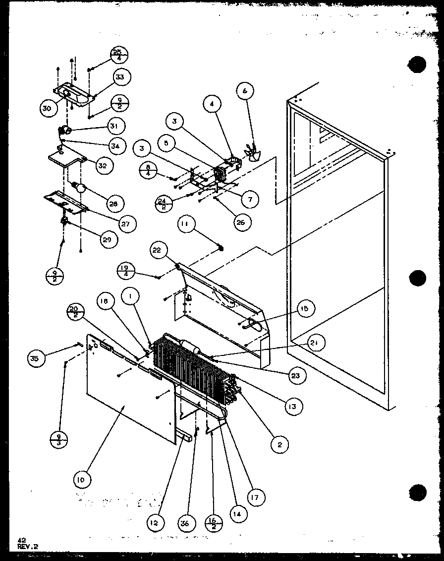 Amana TZI20QW-P1156204WW evaporator area (tz20qw/p1156201ww) (tz20qg/p1156201wg) (tz20qe/p1156201we) (tz20ql/p1156201wl) (tz20qe/p1156202we) (tz20ql/p1156202wl) (tz20qw/p1156202ww) (tz20qg/p1156202wg) (tzi20qw/p1156203ww) (tzi20ql/p1156203wl) (tzi20qw/p1156204ww) (tzi20ql/p115620 diagram
