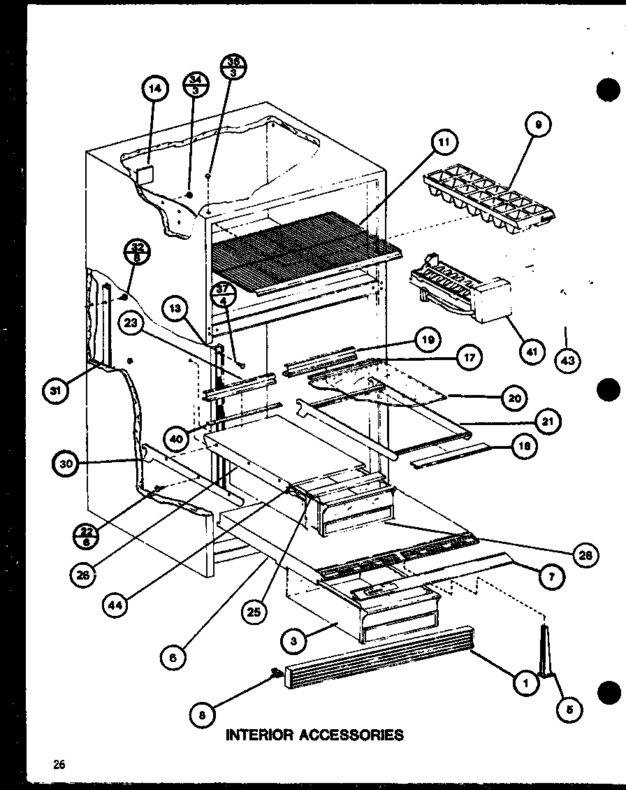 Amana TC22H-P7711035W interior accessories (trg20sph/p7711038w) (trg20sph/p7711039w) diagram