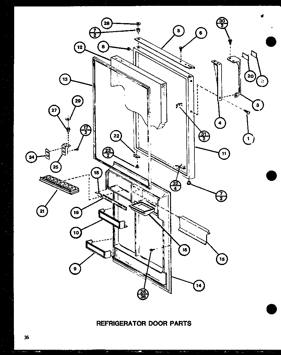 Amana TC22H-P7711035W refrigerator door parts (tc22h/p7711034w) (tc22h/p7711035w) diagram