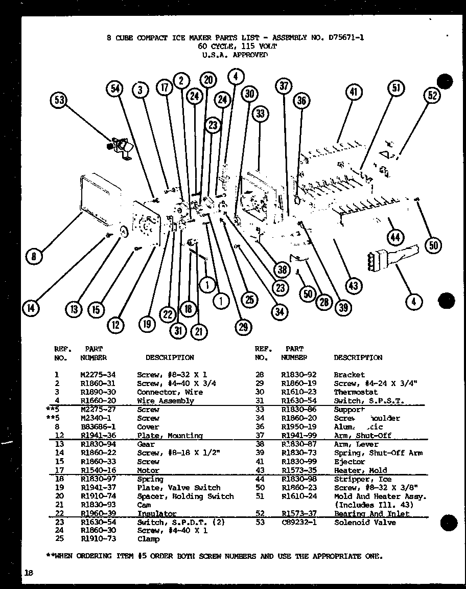 Amana TC18H-P7711037W 8 cube compact ice maker (ic-3/p76213-1w) (ic-3h/p76213-7w) diagram