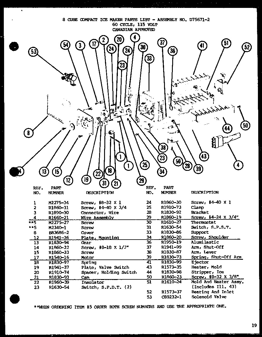 Amana TC18H-P7711037W 8 cube compact ice maker (cic-4/p76213-2w) (cic-4h/p76213-8w) diagram