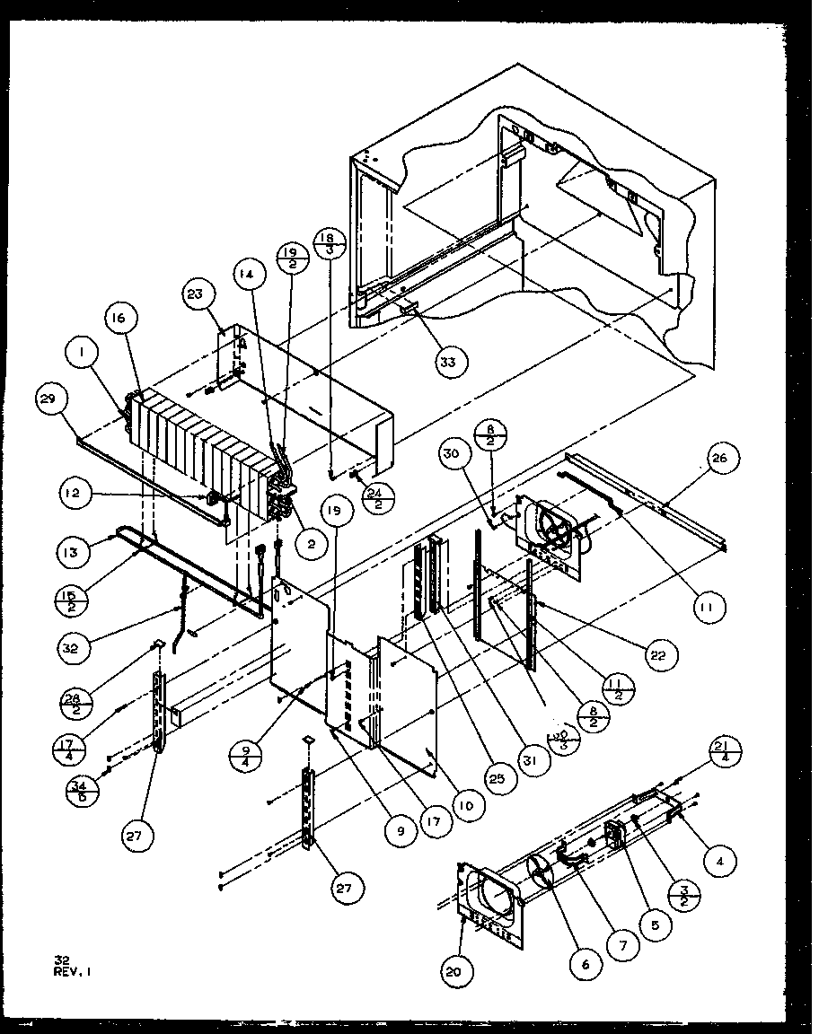 Amana TZ21RL-P1157601WL evaporator area diagram