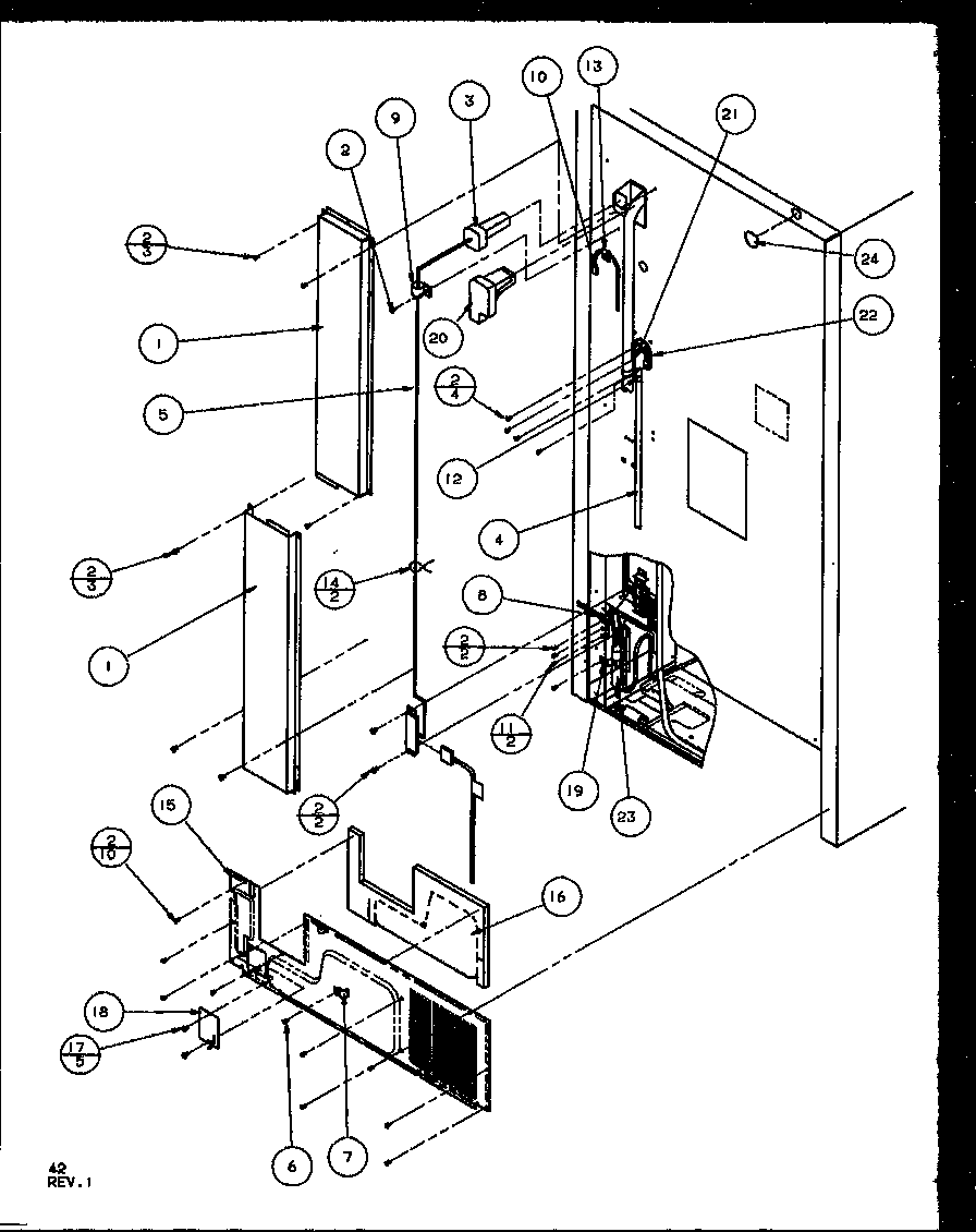 Amana TZ21RL-P1157601WL cabinet back diagram