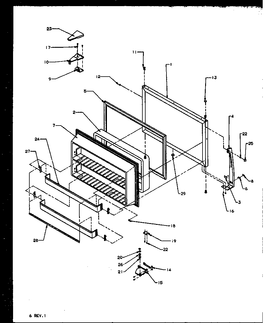 Amana TX19R2E-P1158506WE freezer door (tx21r2l/p1157609wl) (tx21r2e/p1157609we) (tx21r2w/p1157609ww) (txi21r2e/p1168012we) (txi21r2l/p1168012wl) (txi21r2w/p1168012ww) diagram