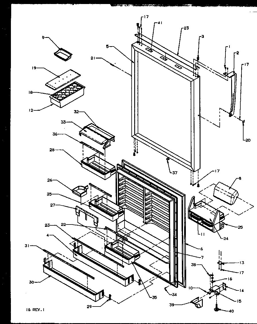 Amana TX19R2E-P1158506WE refrigerator door (tx19r2e/p1158506we) (tx19r2l/p1158506wl) (tx19r2w/p1158506ww) diagram