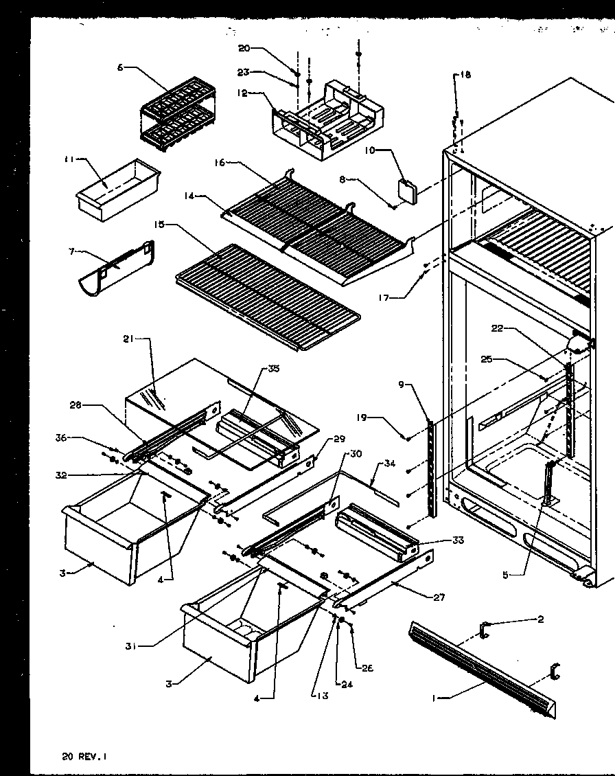 Amana TX19R2E-P1158506WE cabinet shelving (ts18r2l/p1158311wl) (ts18r2g/p1158311wg) (ts18r2w/p1158311ww) (tsi18r2l/p1182102wl) (tsi18r2w/p1182102ww) (tx18r2l/p1158412wl) (tx18r2w/p1158412ww) (ts18r2l/p1158411wl) (ts18r2g/p1158411wg) (ts18r2w/p1158411ww) diagram