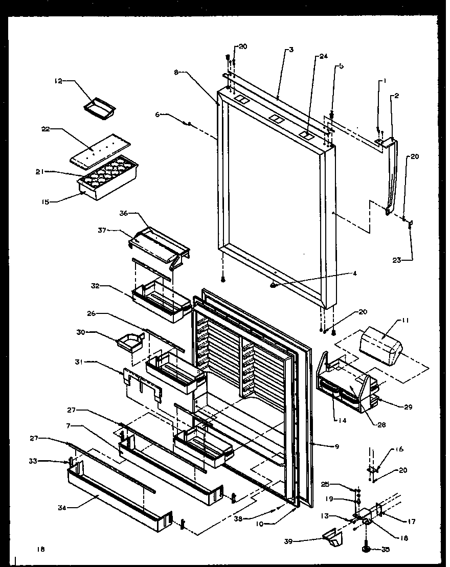 Amana TZI22R2W-P1168013WW refrigerator door (tz22r2l/p1157705wl) (tz22r2e/p1157705we) (tz22r2w/p1157705ww) (tzi22r2e/p1168013we) (tzi22r2l/p1168013wl) (tzi22r2w/p1168013ww) diagram