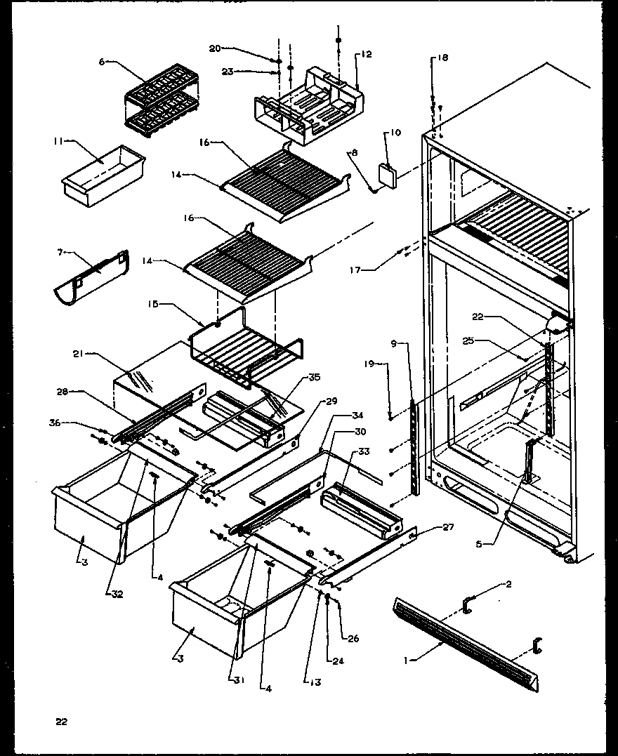 Amana TZI22R2W-P1168013WW cabinet shelving (tz21r2e/p1157608we) (tz21r2l/p1157608wl) (tz21r2g/p1157608wg) (tz21r2w/p1157608ww) (tzi21r2l/p1168011wl) (tzi21r2e/p1168011we) (tzi21r2w/p1168011ww) diagram