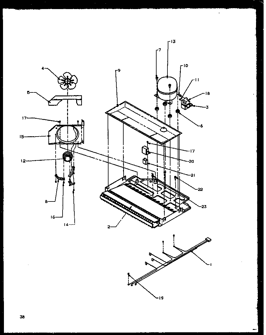 Amana TZI22R2W-P1168013WW compressor compartment diagram