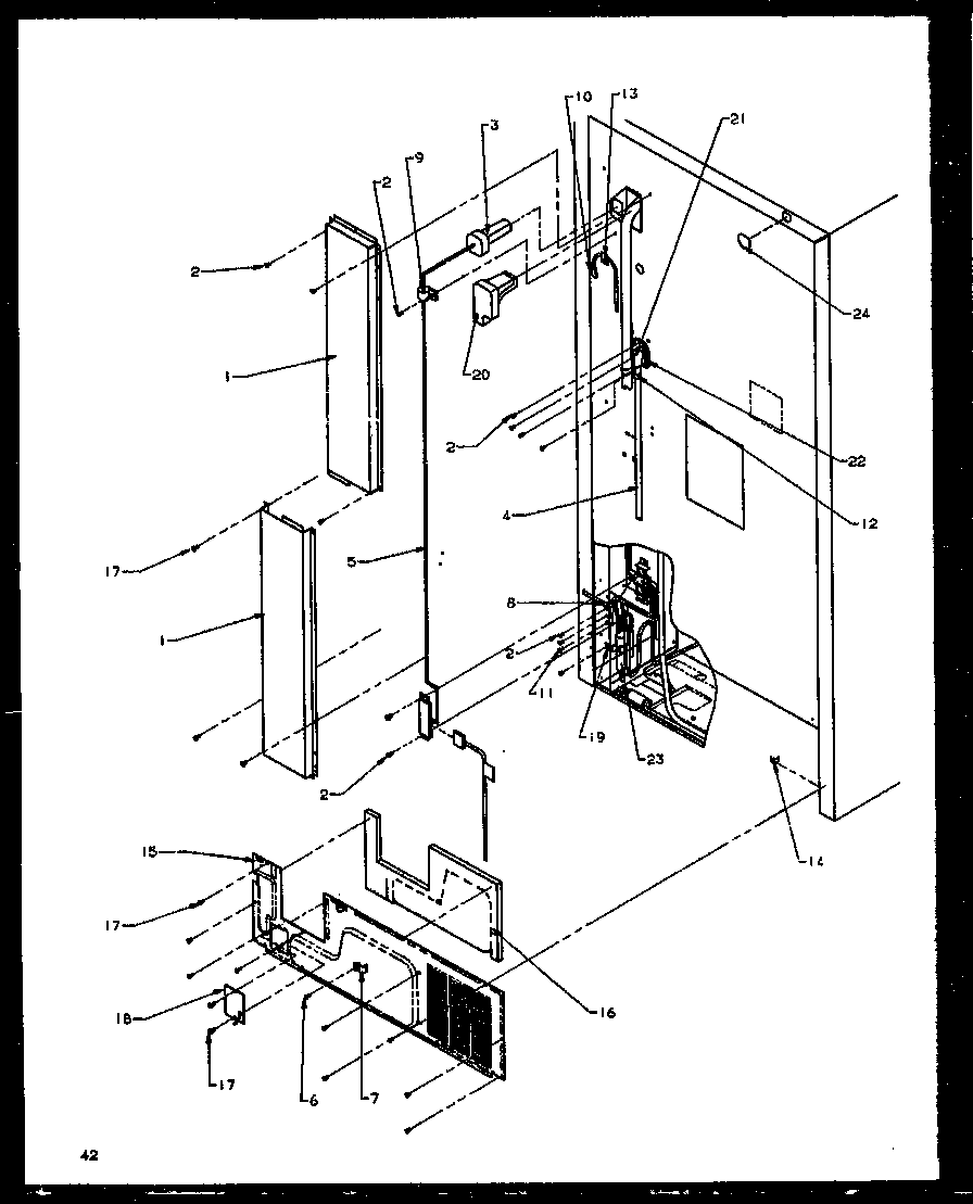 Amana TZI22R2W-P1168013WW cabinet back diagram