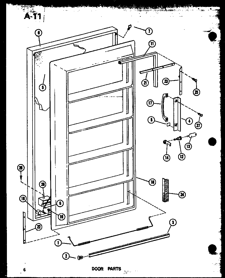 Amana ESUF14C-C/P60345-61WC door parts diagram