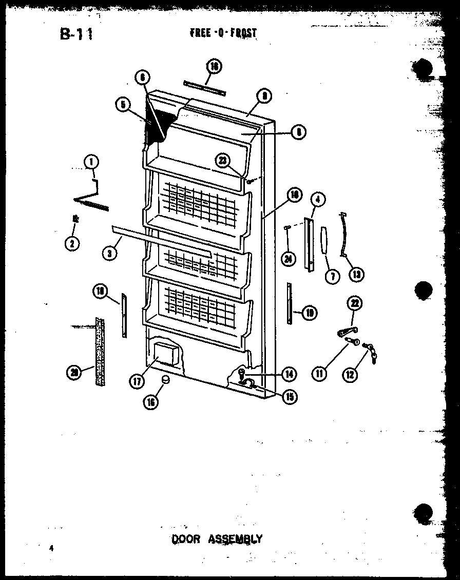 Amana UF22C/P60345-72W door assembly diagram