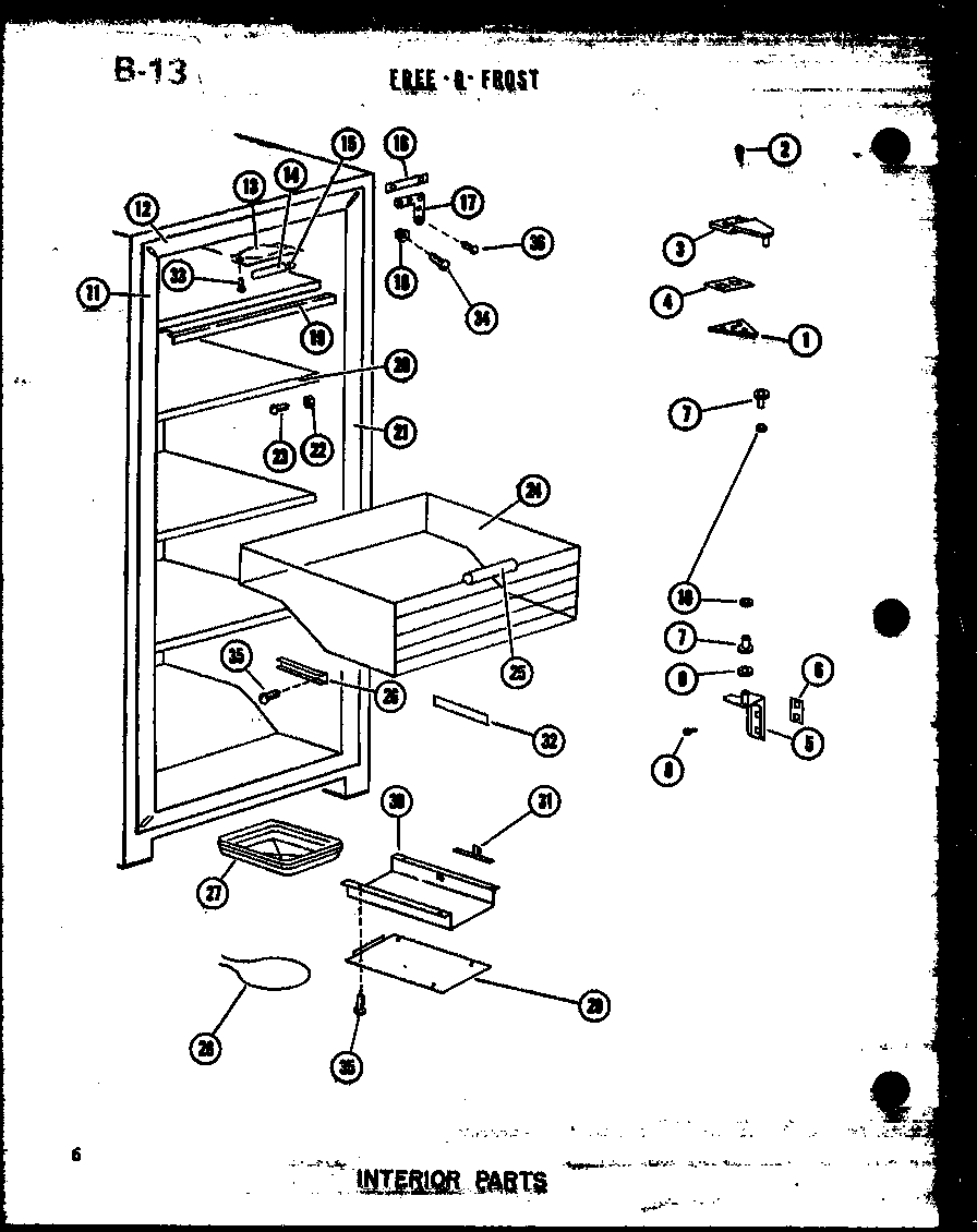Amana UF22C/P60345-72W interior parts diagram