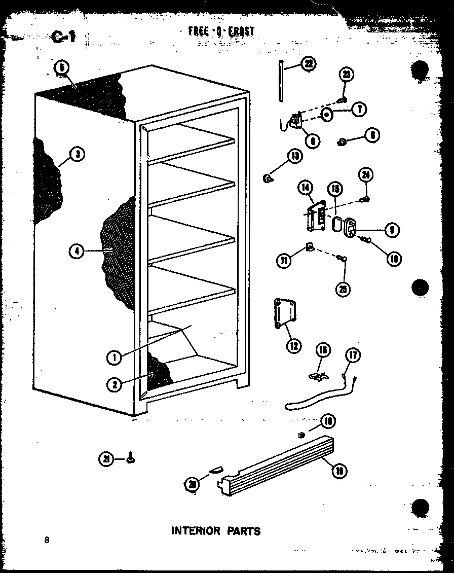 Amana UF22C/P60345-72W interior parts diagram