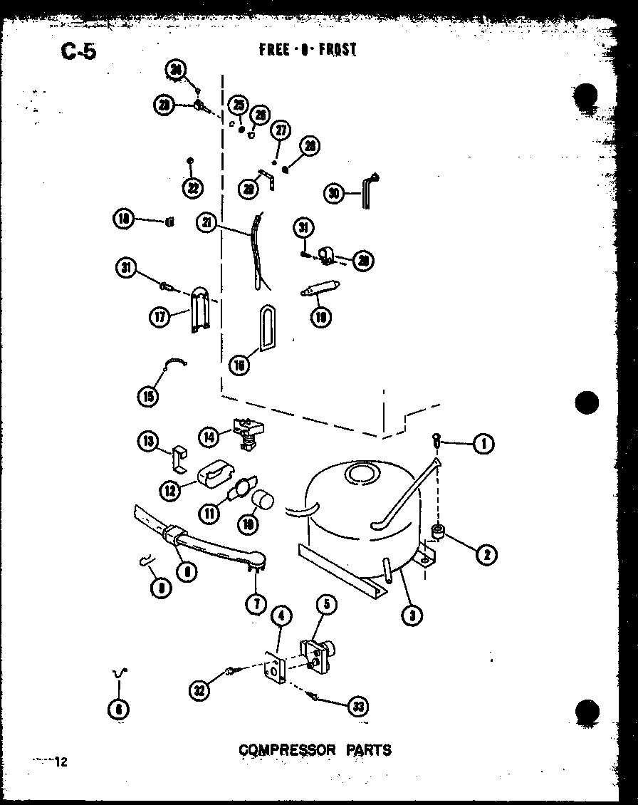 Amana UF22C/P60345-72W compressor parts diagram