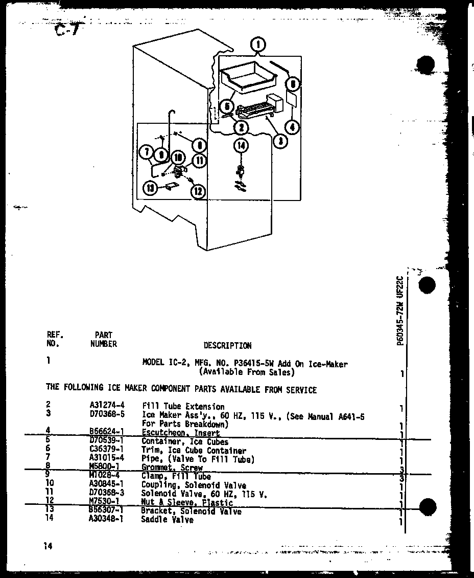 Amana UF22C/P60345-72W null diagram