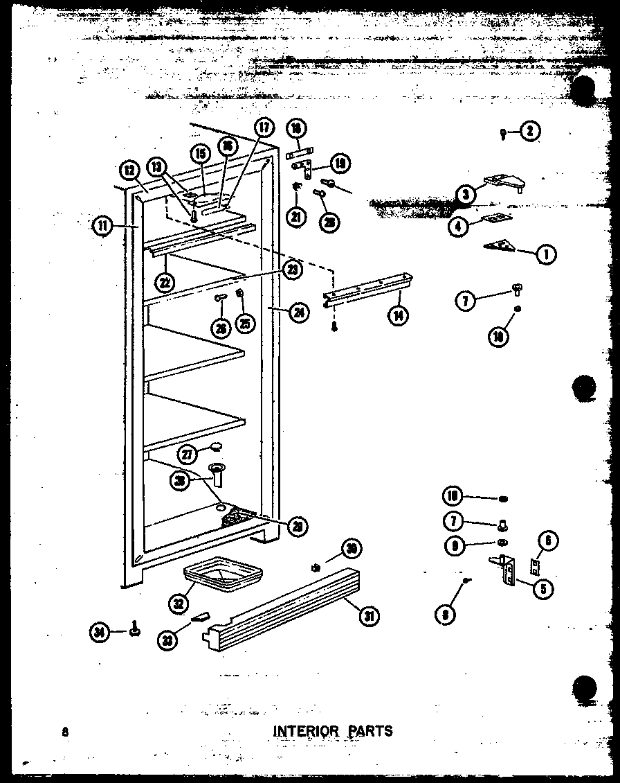 Amana UC22/P60345-74W interior parts diagram