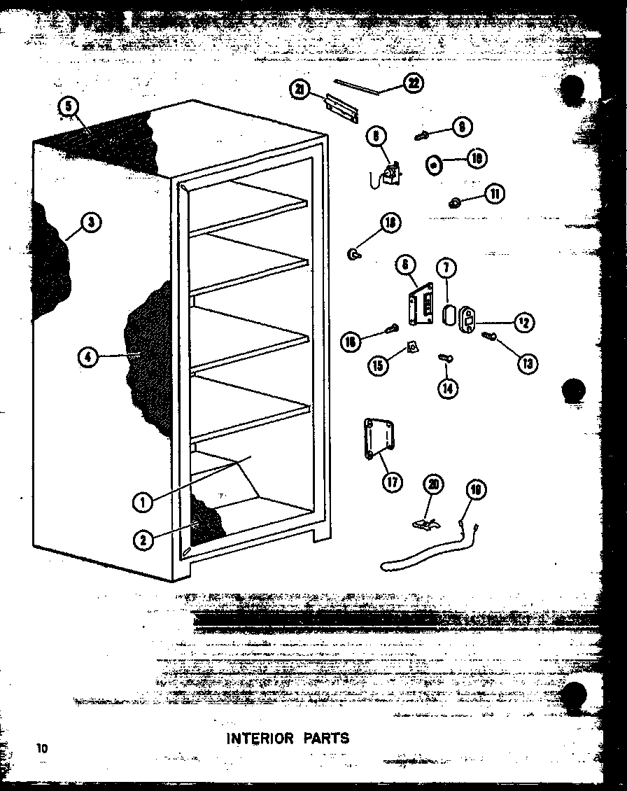 Amana UC22/P60345-74W interior parts diagram