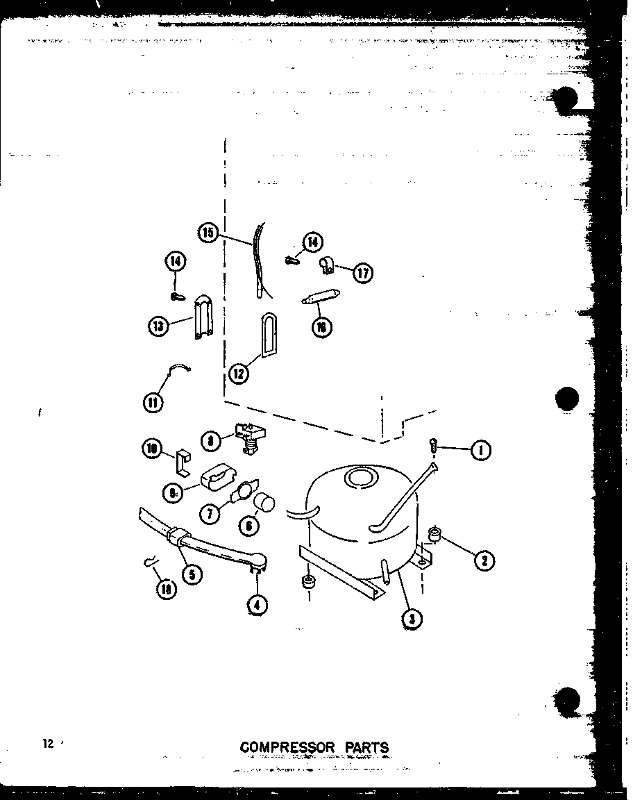 Amana UC22/P60345-74W compressor parts diagram