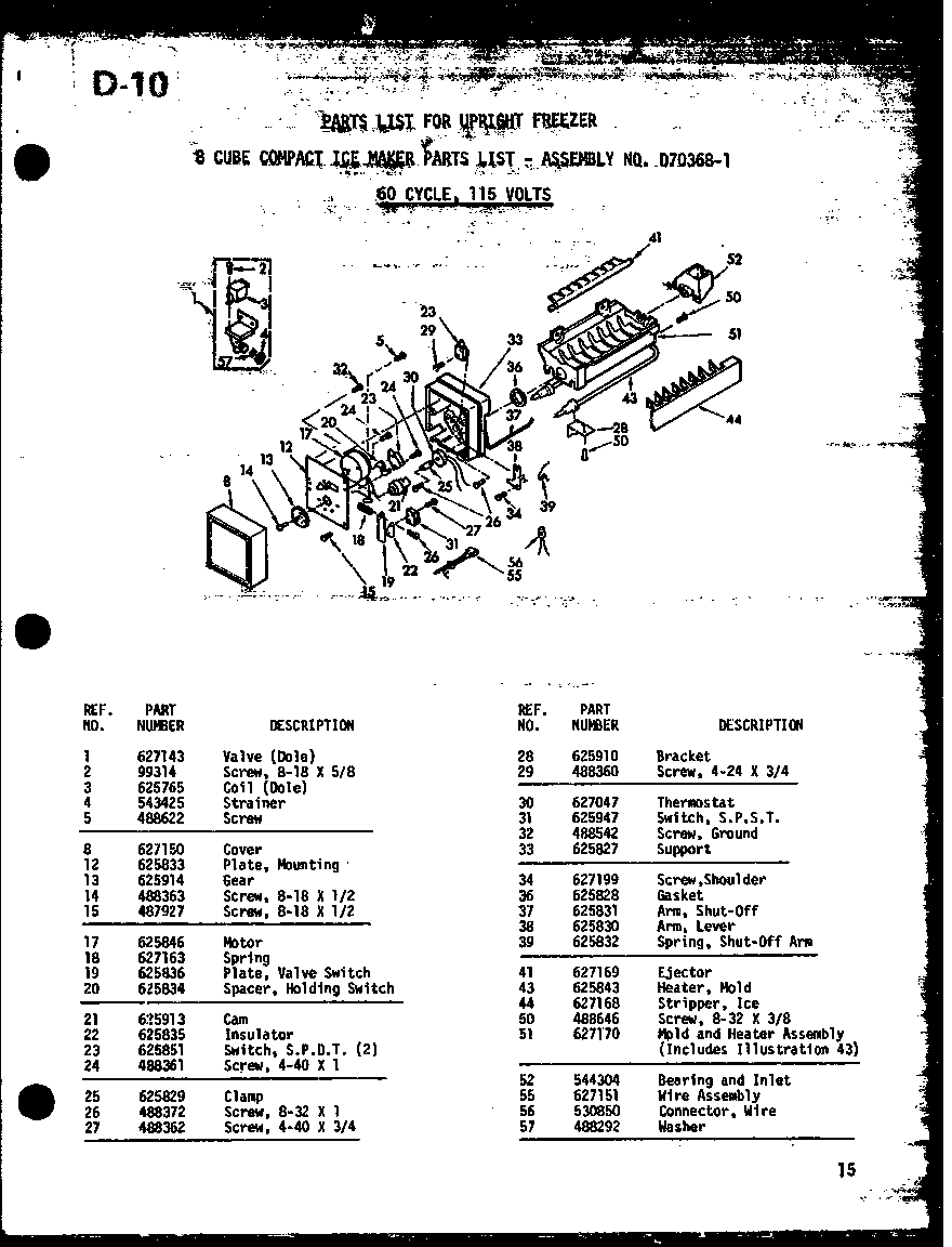Amana ESUF14C-G/P60345-80W-G 8 cube compact ice maker (esuf16c/p60345-62w) diagram