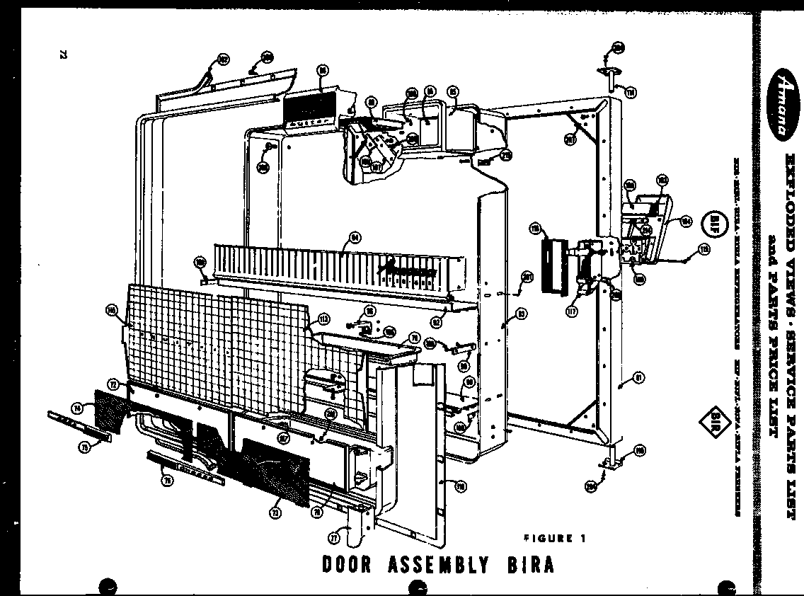 Amana BIF door assembly bira (i) diagram