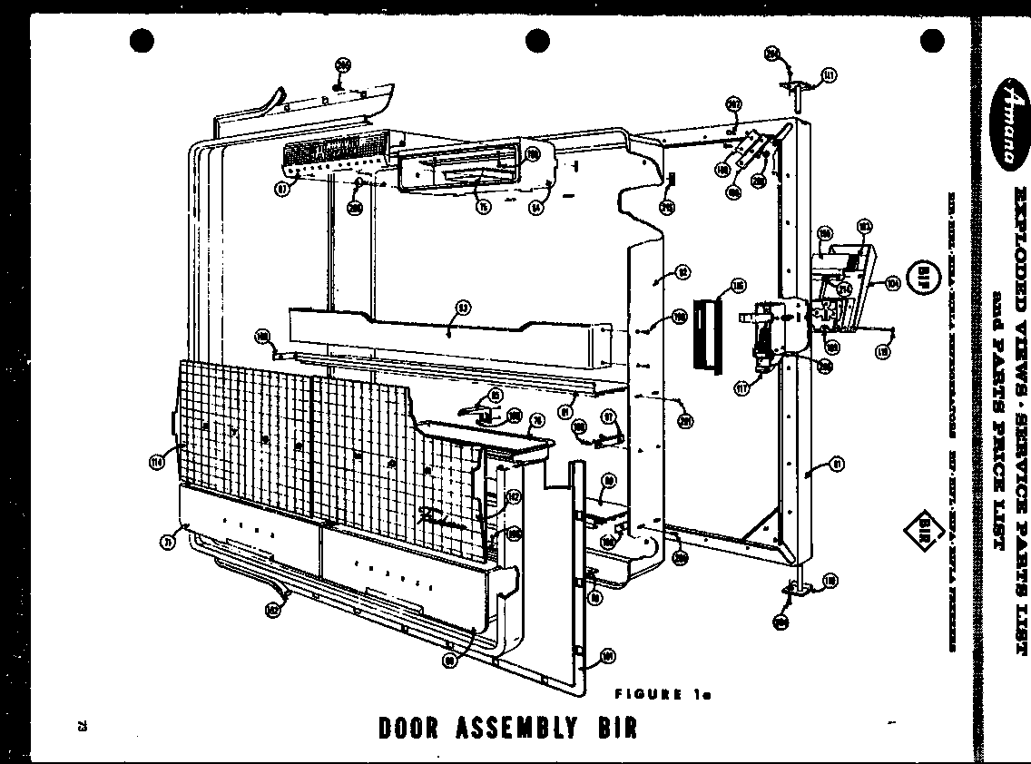 Amana BIF door assembly bir (ii) diagram