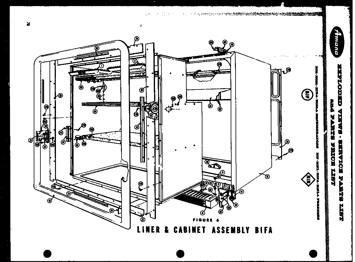 Amana BIF liner & cabinet assembly bifa (ii) diagram