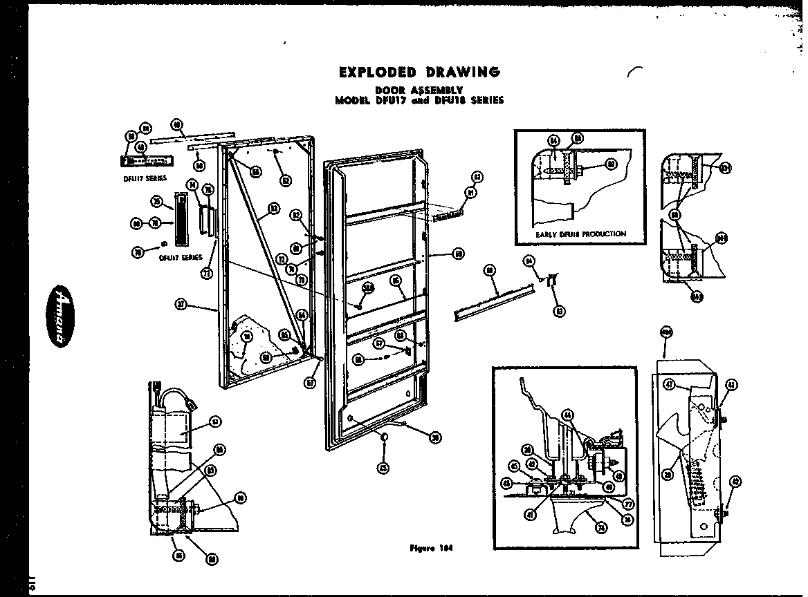 Amana DFU17L door assembly diagram