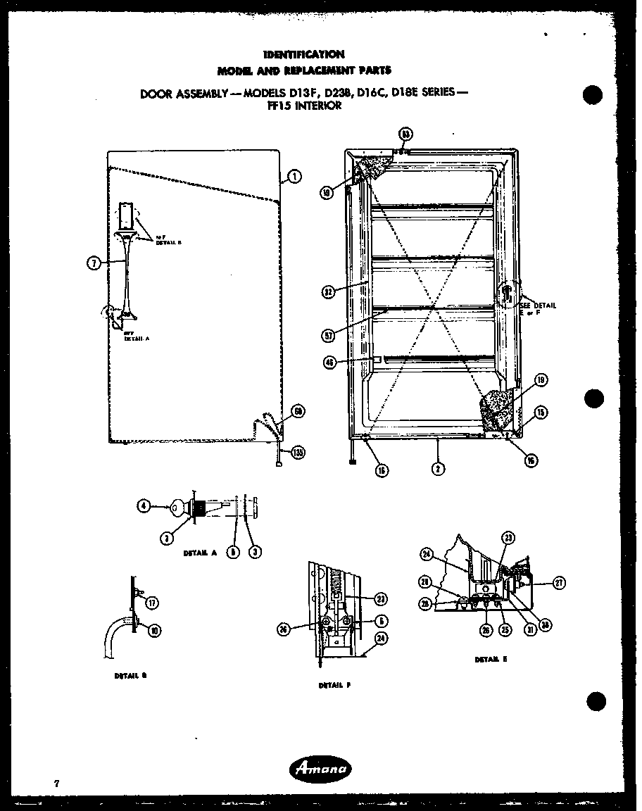 Amana D13F door assembly diagram