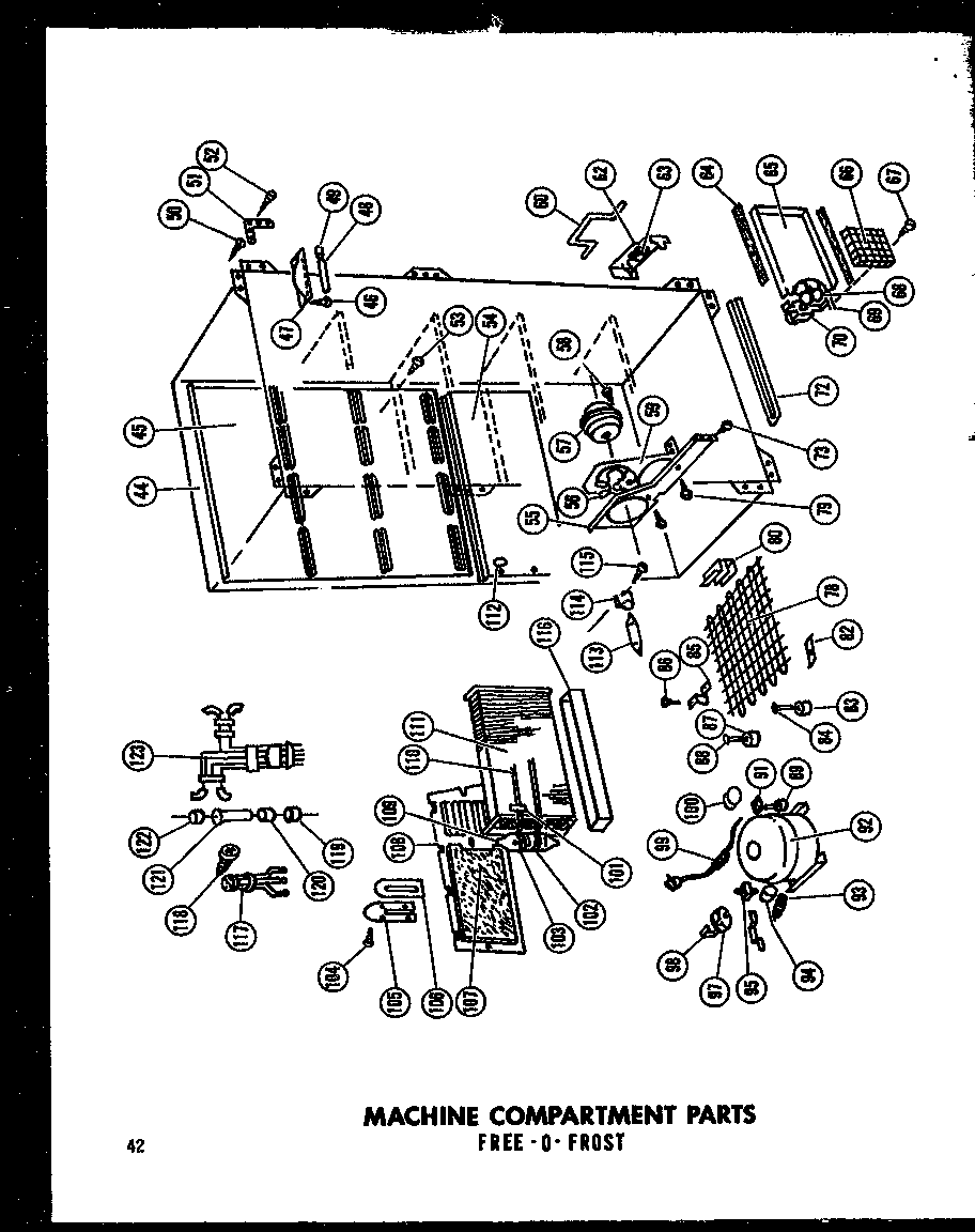 Amana EU15F/P60117-7W machine compartment parts (uf16f-c/p60117-5wc) (uf16f/p60117-5w) (uf16f-a/p60117-5wa) (uf16/p60117-20w) (uf16-c/p60117-20wc) (uf16-a/p60117-20wa) diagram