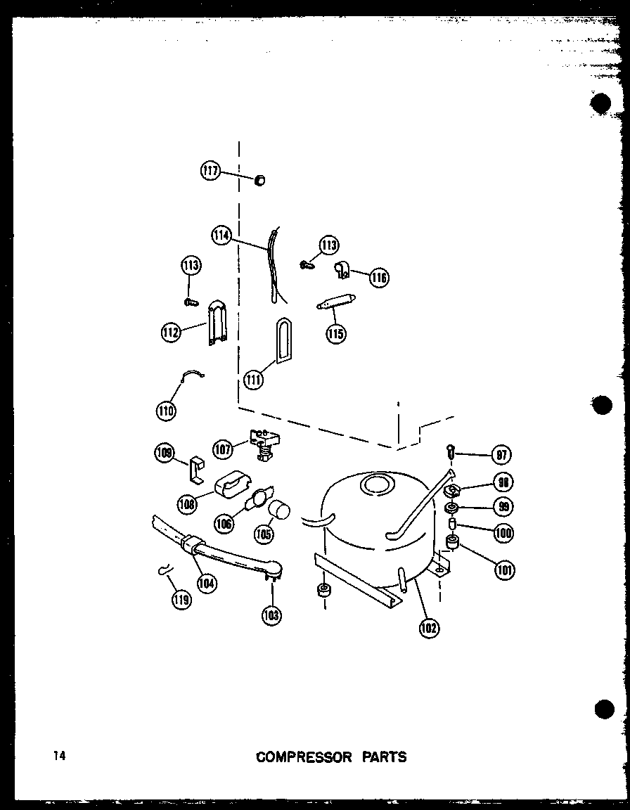 Amana U16W/P60335-60W compressor parts (u13w-c/p60335-1wc) (u13w-a/p60335-1wa) (u13w/p60335-1w) (u13w-ag/p60335-1wg) (u16w/p60335-2w) (u16w-c/p60335-2wc) (u16w-ag/p60335-2wg) (u16w-a/p60335-2wa) (u16w/p60335-6w) (u16w-c/p60335-6wc) (u16w-ag/p60335-6wg) (u16w-a/p60335-6wa) (u18 diagram