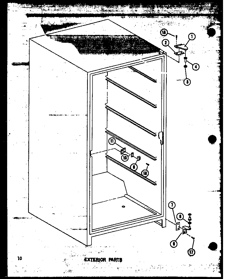 Amana ESU13B-L/P60345-46WL exterior parts diagram