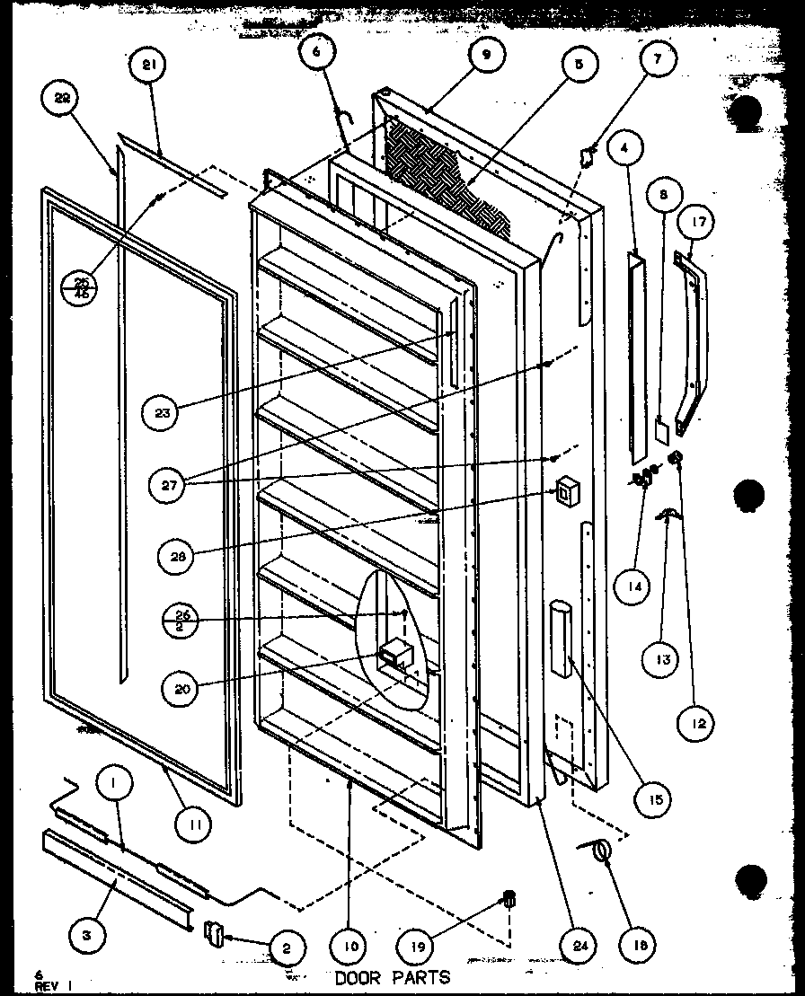 Amana ESU15D/P6034585W door parts diagram
