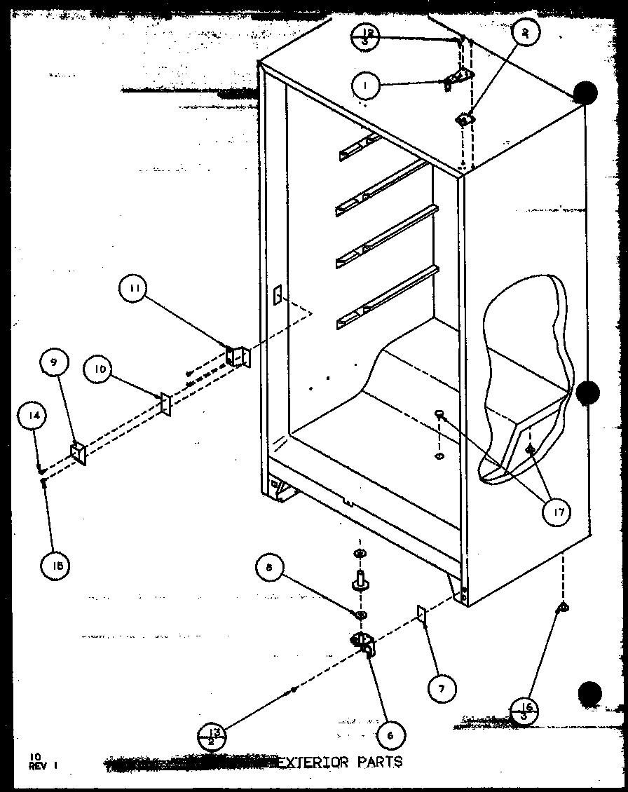 Amana ESU15D/P6034585W exterior parts diagram