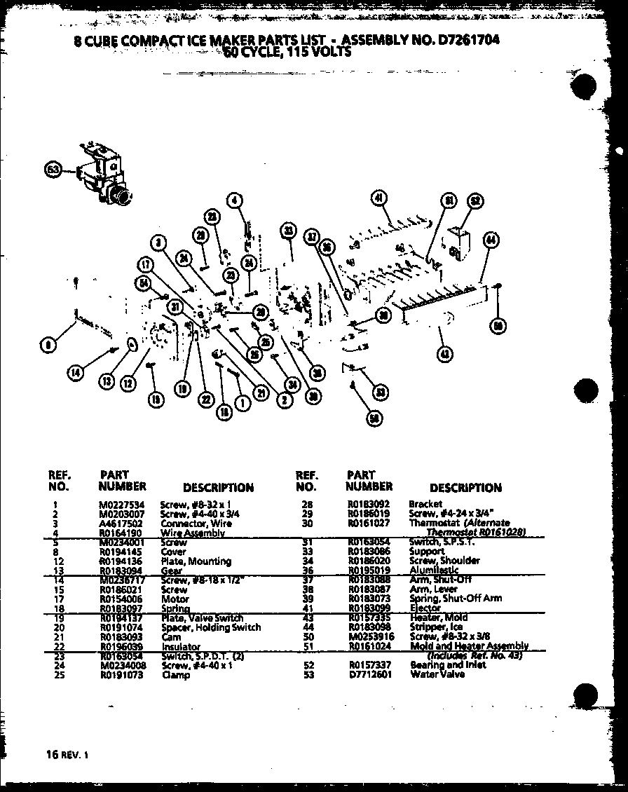 Amana IC2-P3641505W-FRZ 8 cube compact ice maker (ic2/p3641508w) (cic3/p8735803w) diagram