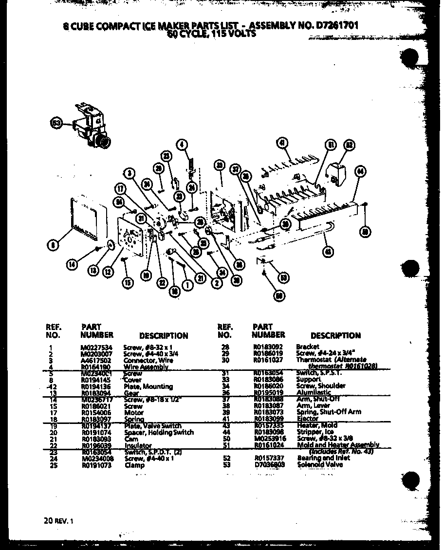 Amana IC2-P3641505W-FRZ 8 cube compact ice maker (cic3/p8735801w) diagram