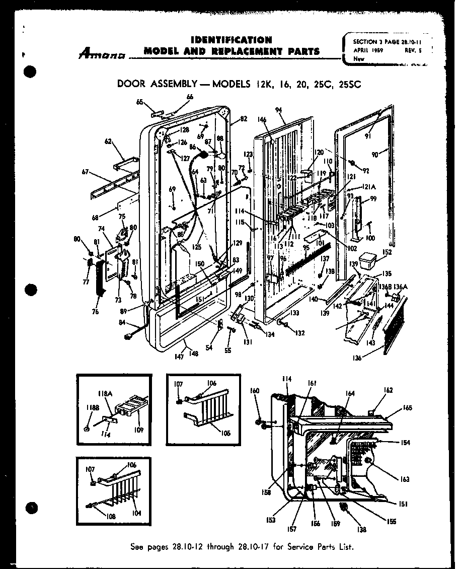 Amana 25WB door assembly diagram