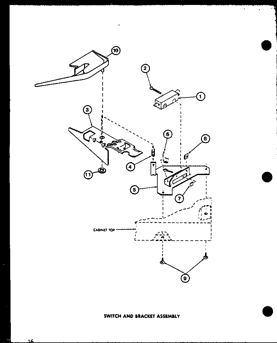 Amana LW2302/P7762112W switch and bracket assembly (lw2402/p7762113w) (lw2403/p7762120w) diagram