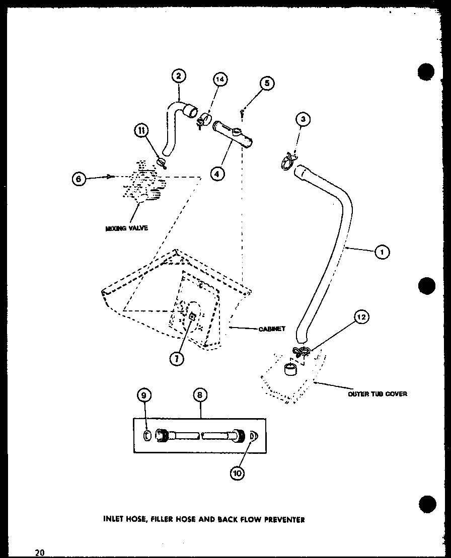 Amana LW2302/P7762112W inlet hose (lw2402/p7762113w) (lw2403/p7762120w) diagram