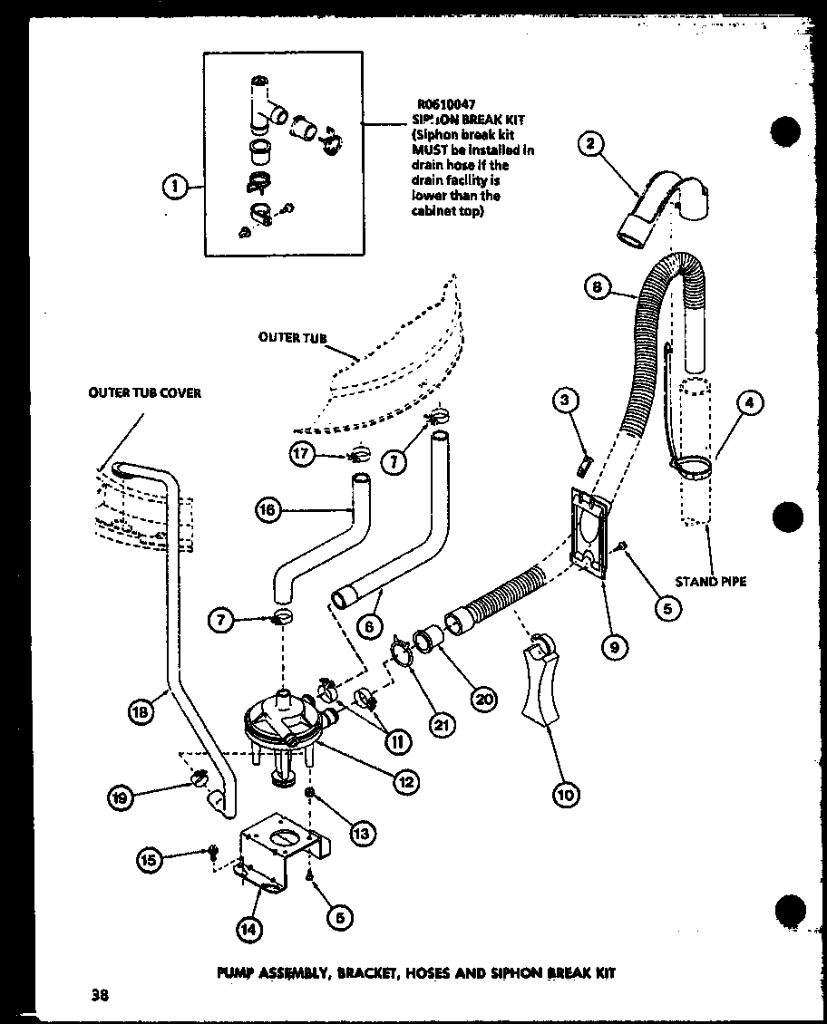 Amana LW2302/P7762112W pump assembly (lw1201/p7762110w) (lw1501/p7762111w) (lw1503/p7762118w) (lw2302/p7762112w) (lw2303/p7762119w) diagram