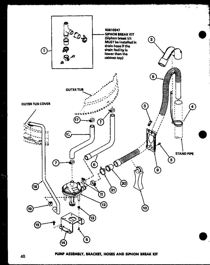 Amana LW2302/P7762112W pump assembly (lw2402/p7762113w) (lw2403/p7762120w) diagram