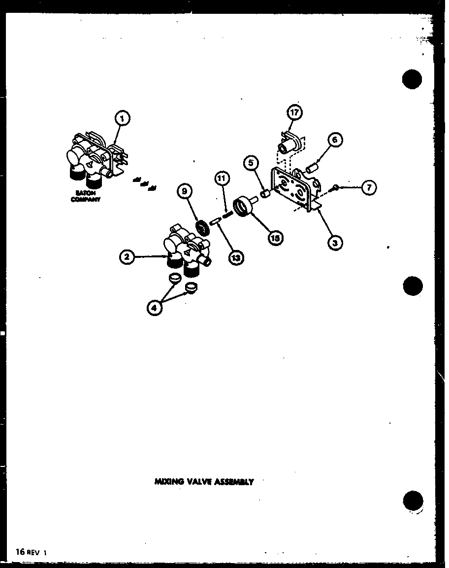 Amana LW2603/P7804714W mixing valve assembly diagram