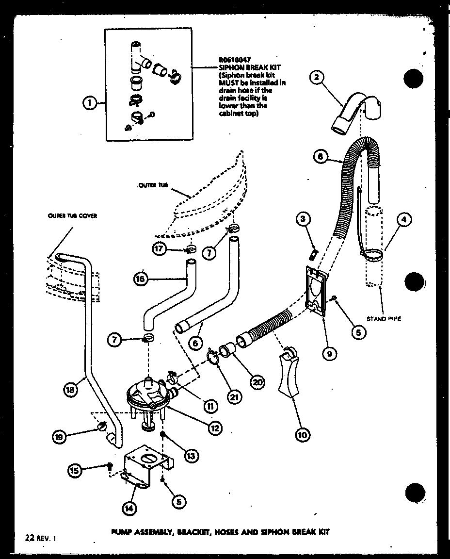 Amana LW2603/P7804714W pump assembly diagram