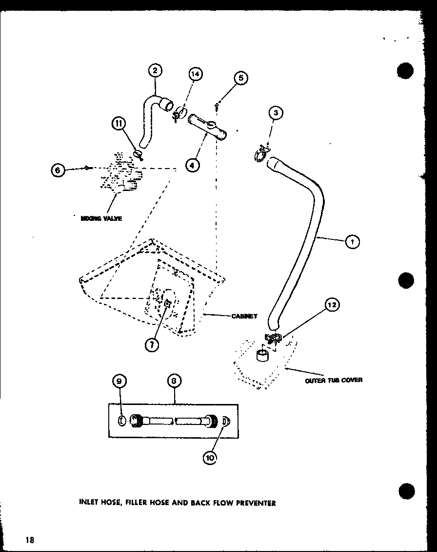 Amana LW1201/P7762121W inlet hose (lw1201/p7762121w) (lw1501/p7762122w) (lw1503/p7762123w) (lw2302/p7762124w) (lw2303/p7762125w) (lw1502/p7762132w) diagram