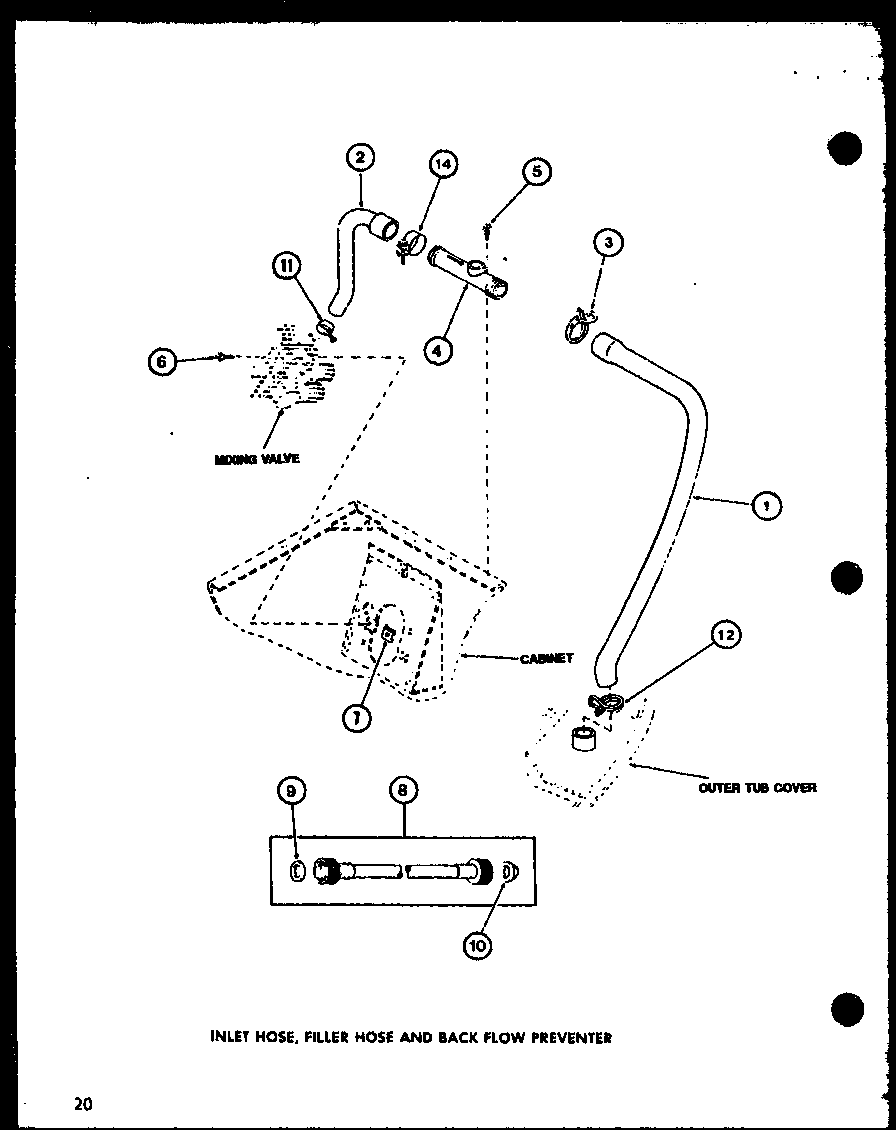 Amana LW1201/P7762121W inlet hose (lw2402/p7762126w) (lw2403/p7762127w) diagram