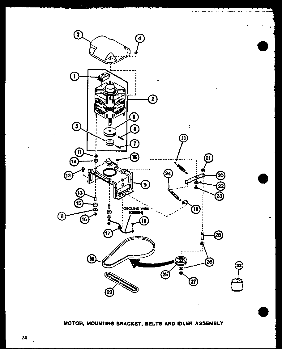 Amana LW1201/P7762121W motor (lw2402/p7762126w) (lw2403/p7762127w) diagram
