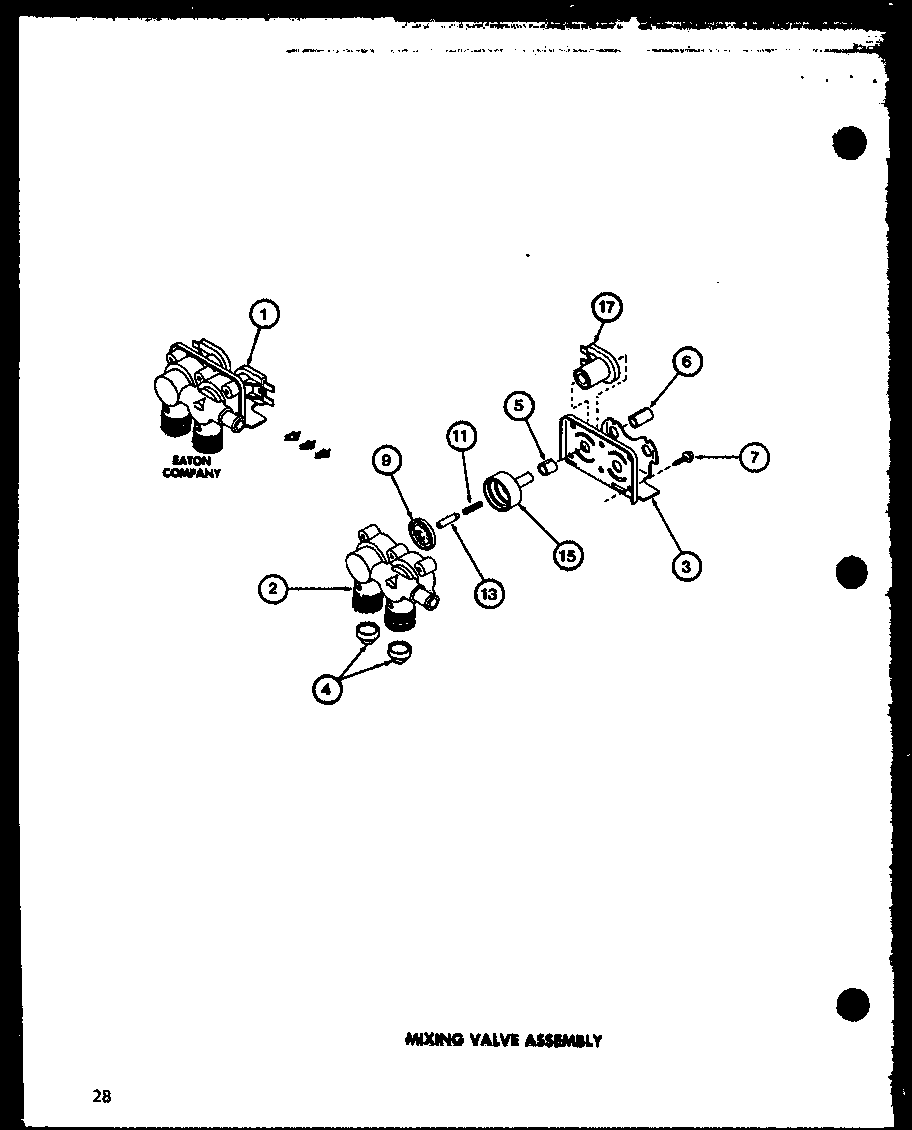 Amana LW1201/P7762121W mixing valve assembly (lw2402/p7762126w) (lw2403/p7762270w) diagram
