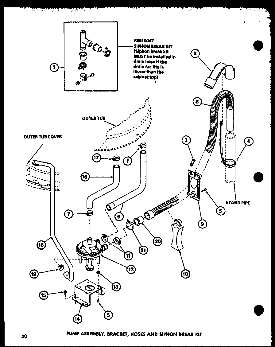 Amana LW1201/P7762121W pump assembly (lw2402/p7762126w) (lw2403/p7762127w) diagram