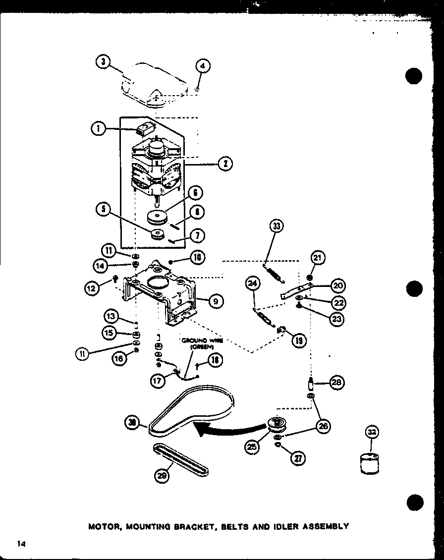 Amana LWD553W/P1122905WW motor diagram